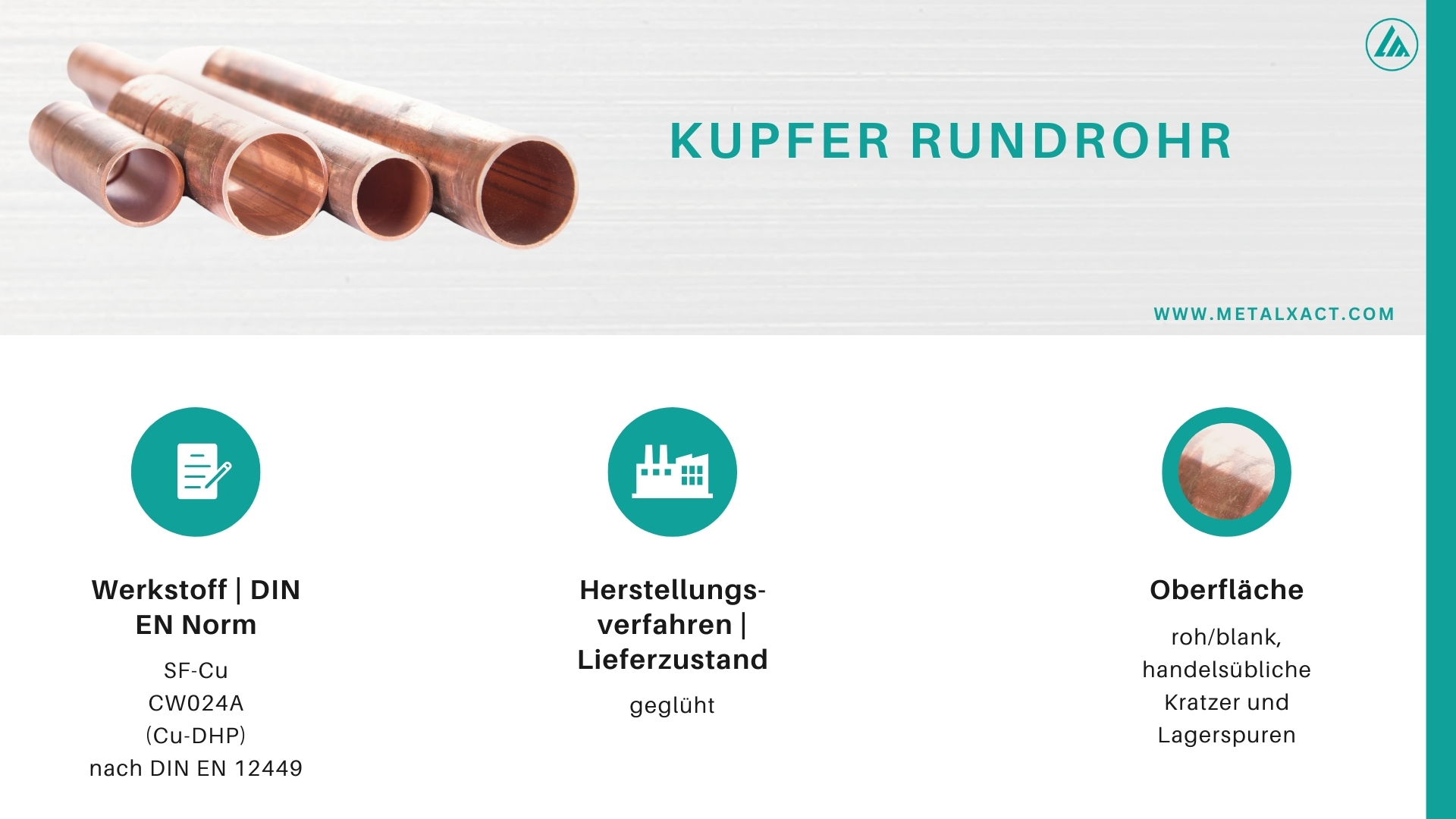 Kupfer Rundrohre 15 x 2,5 mm