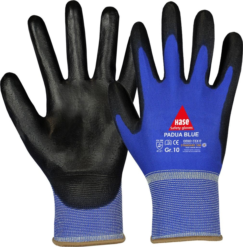 PADUA BLUE, Montagehandschuh aus Nylon/PU Gr. 6-11, Kat. II, EN 388, OEKO-TEX - 8 8 144 Paar