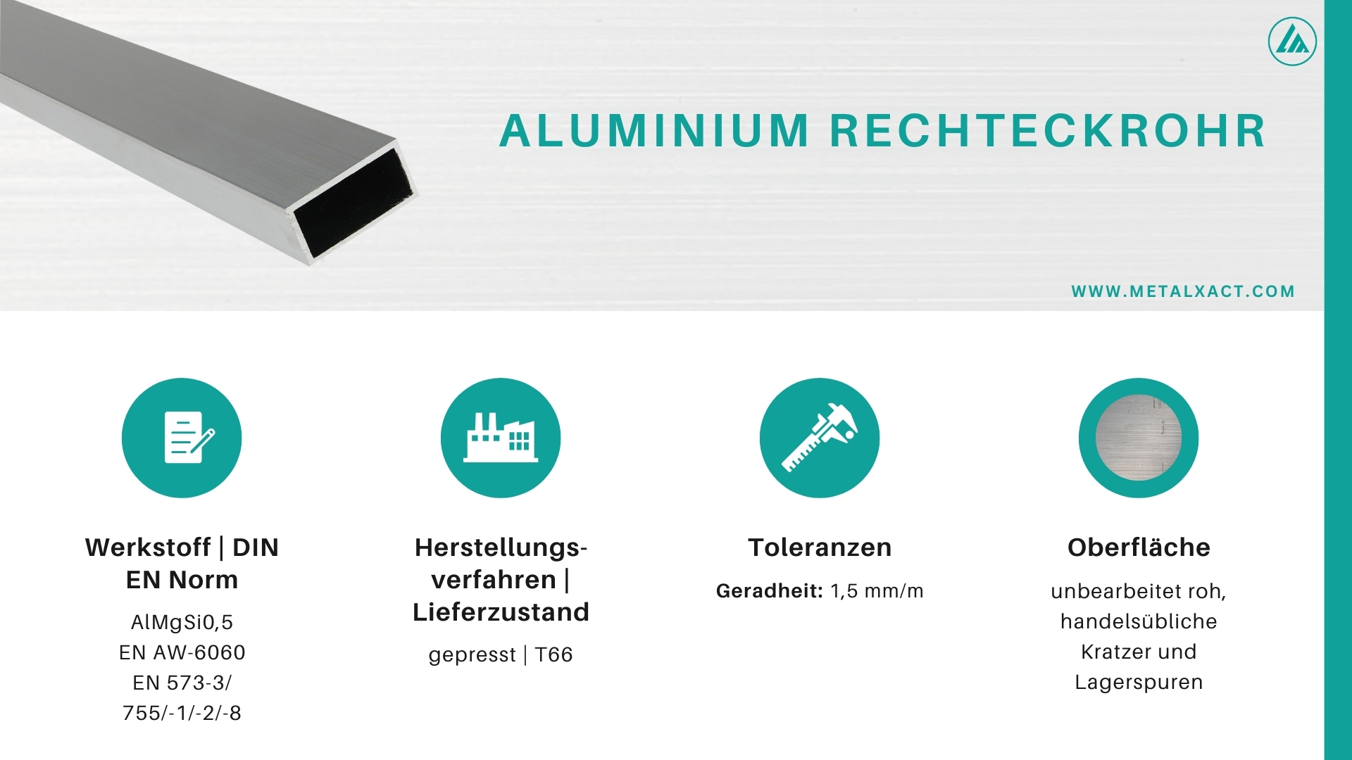 Tubi rettangolari in alluminio "BLANK" 80 x 20 x 2 mm