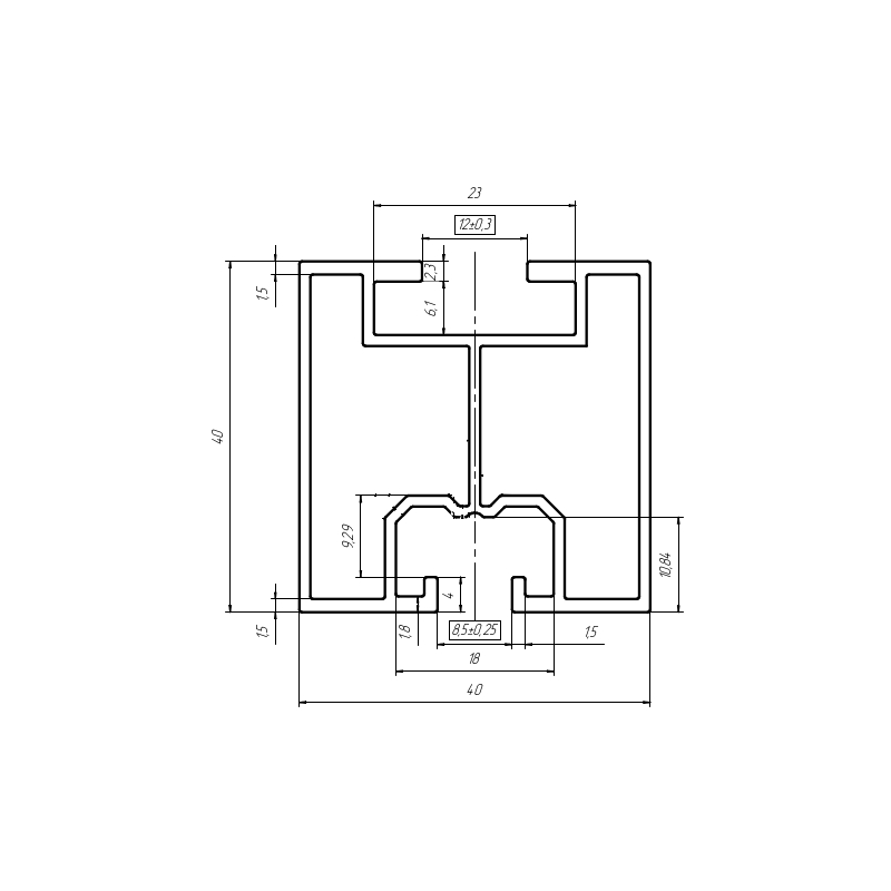  Aluminium Solarprofil 40x40 mm bis 7 m | Solarschiene | Alu Montageprofil für PV-Anlage