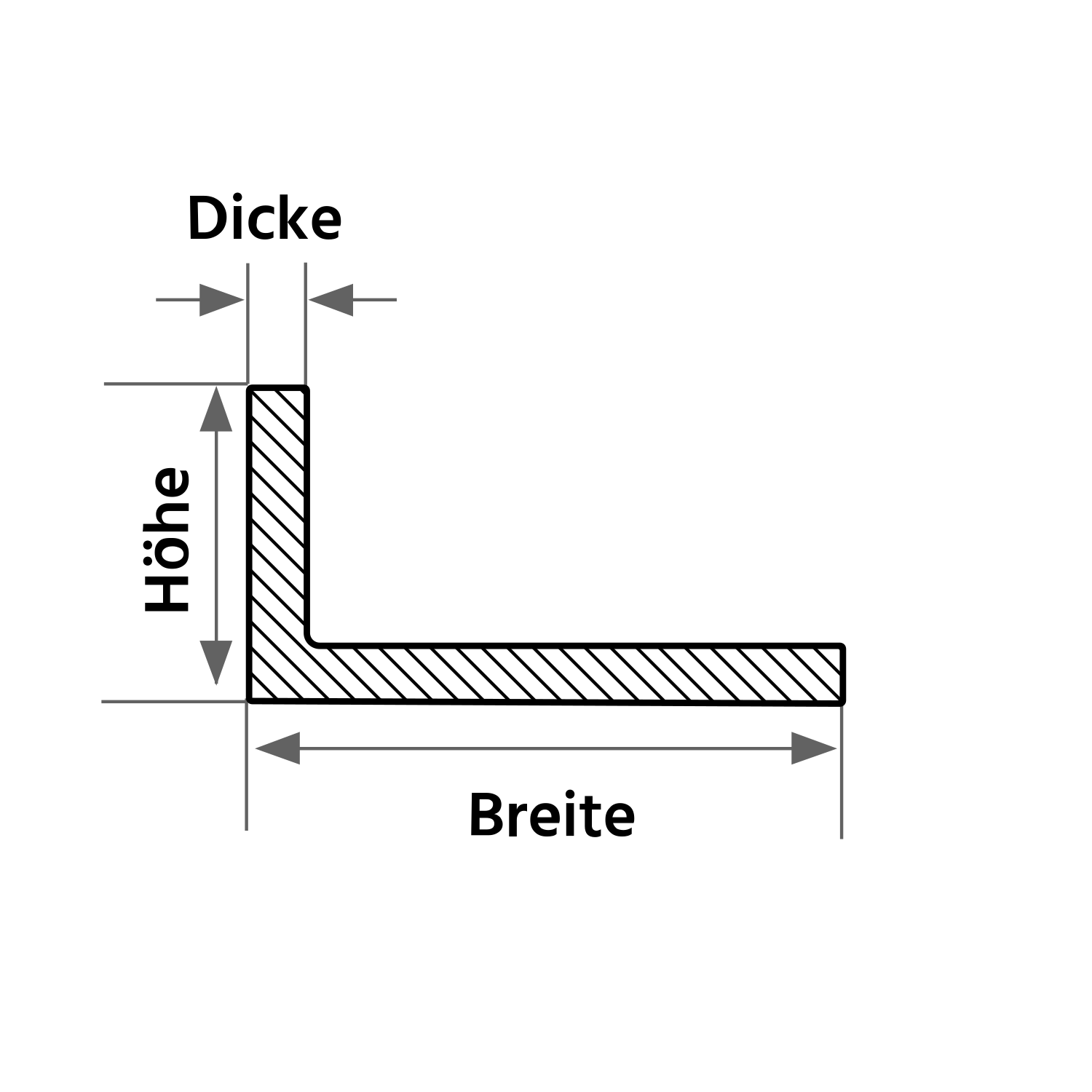 Aluminium angle bracket, unequal-legged "BLANK" 35 x 25 x 3 mm