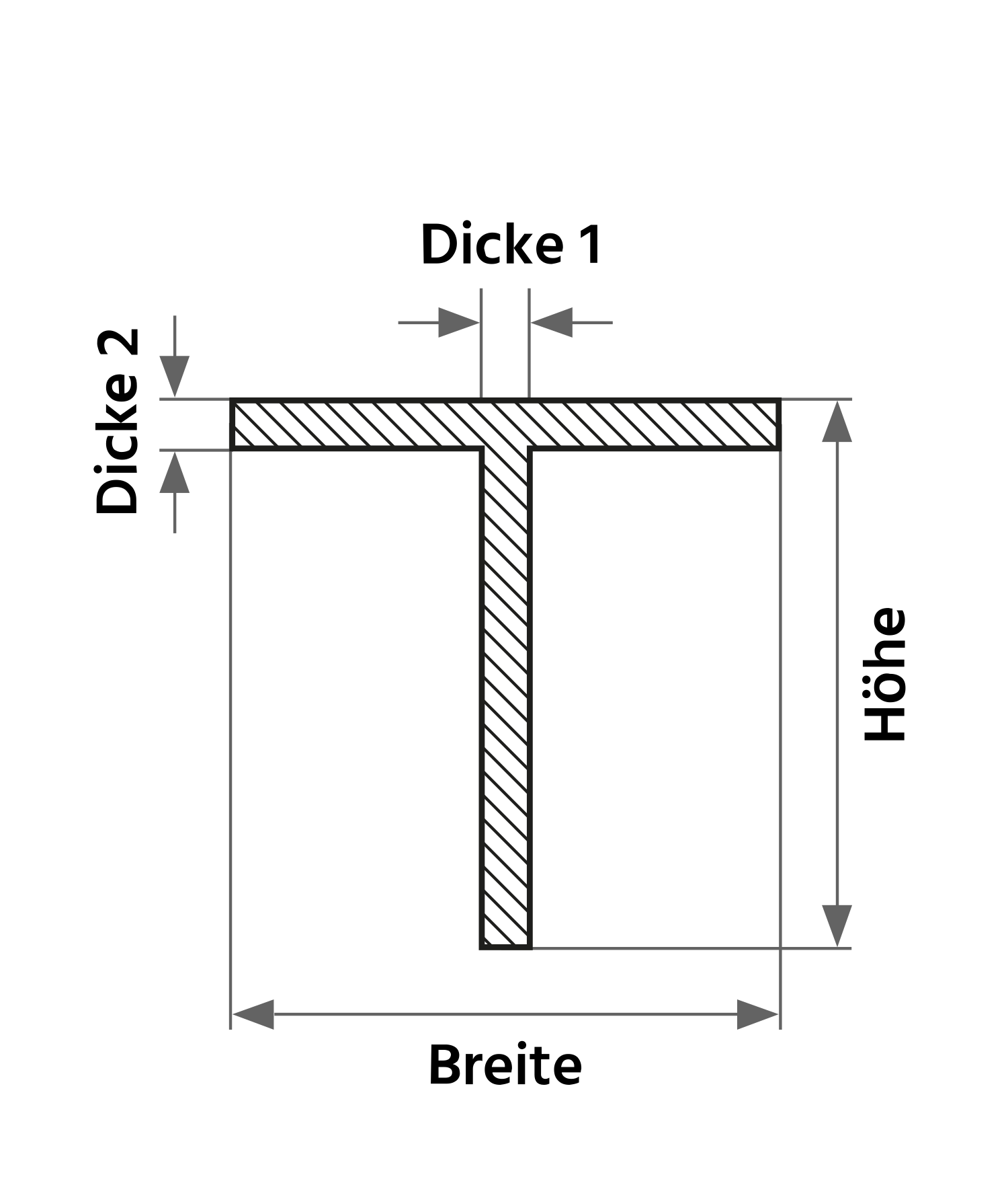 Alu T- Profil "BLANK" 15 x 15 x 2 mm