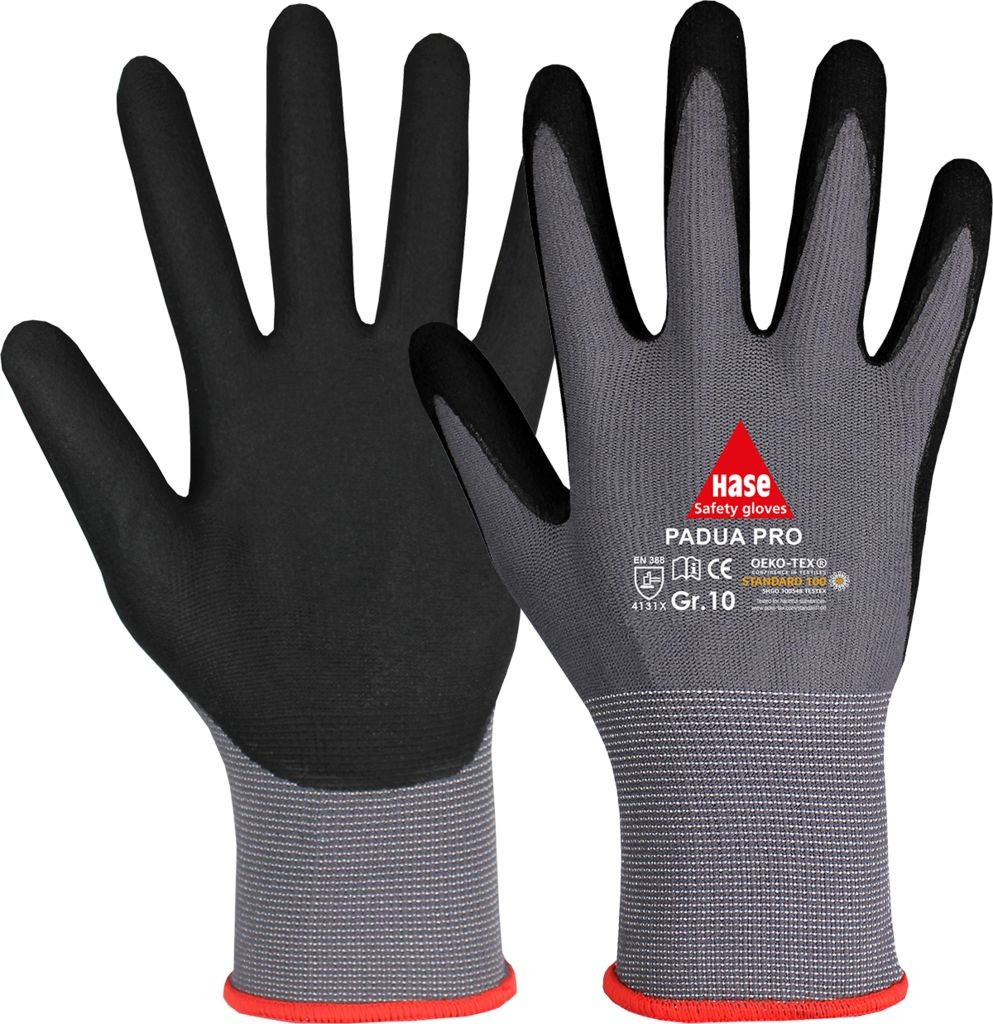 PADUA PRO, guanto di montaggio in nylon/micro nitrile espanso taglia 6-11, cat. II, EN 388, OEKO-TEX