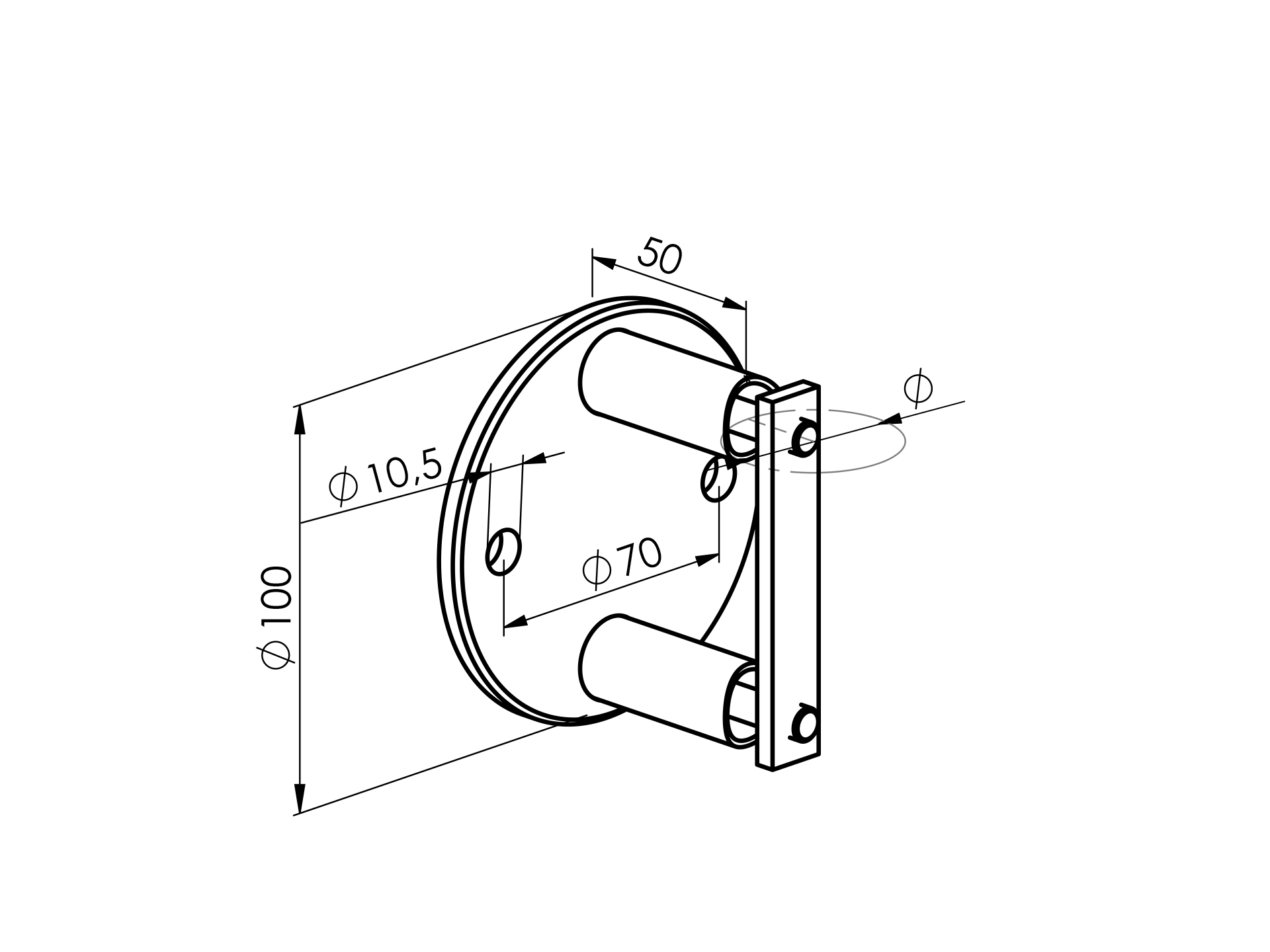 Edelstahl Wandanker für Rund Rohr 42,4 mm Geländerpfosten V2A Rohrhalter Pfosten