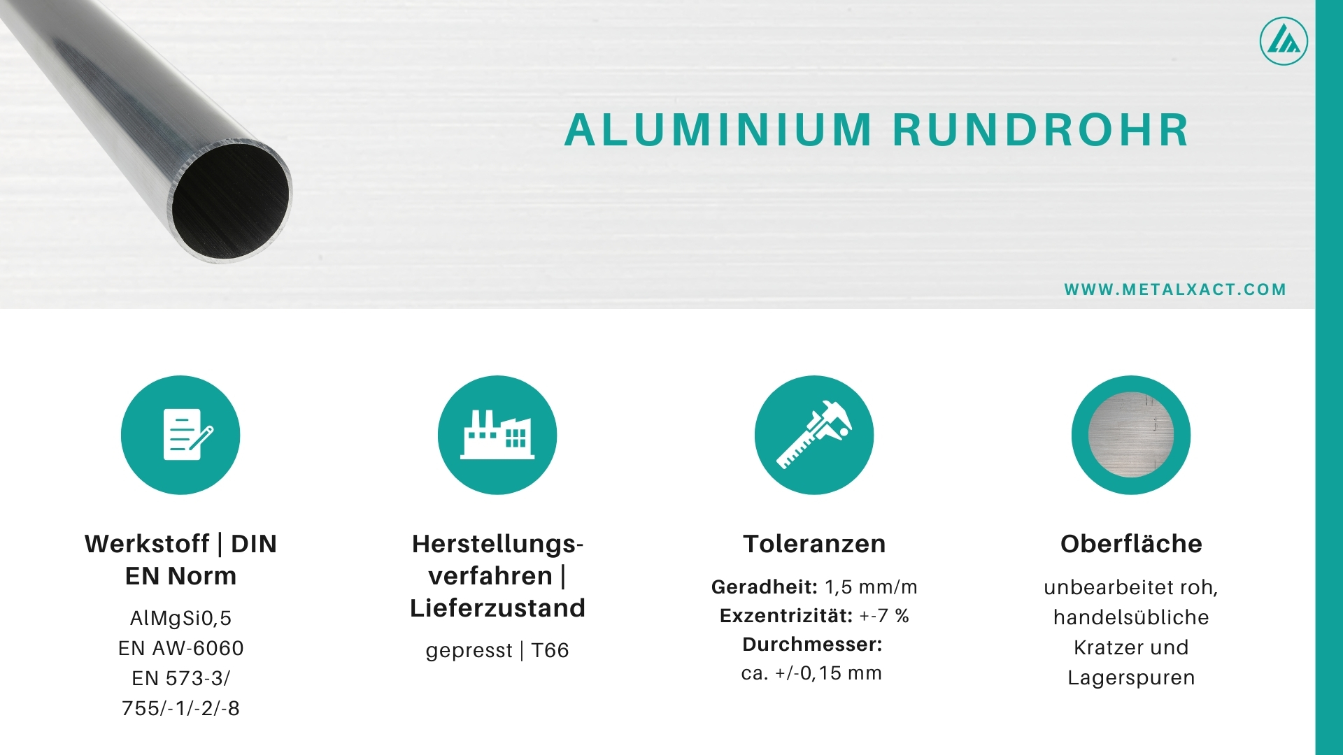 Alu-Rundrohre "BLANK" 30 x 2 mm